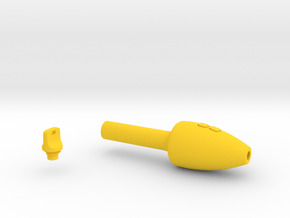 Smooth Conical Pen Grip - medium with buttons in Yellow Smooth Versatile Plastic