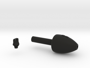 Smooth Conical Pen Grip - large with buttons in Black Smooth Versatile Plastic