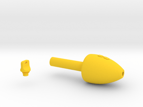 Smooth Conical Pen Grip - large with buttons in Yellow Smooth Versatile Plastic