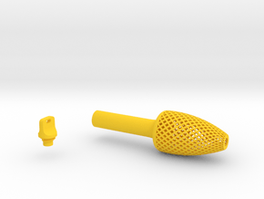 Textured Conical Pen Grip - medium without buttons in Yellow Smooth Versatile Plastic