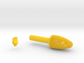 Textured Conical Pen Grip - medium with buttons in Yellow Smooth Versatile Plastic