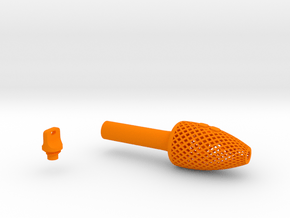Textured Conical Pen Grip - medium with buttons in Orange Smooth Versatile Plastic