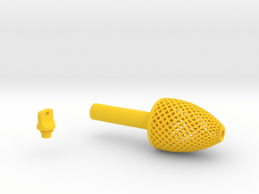 Textured Conical Pen Grip - large without buttons in Yellow Smooth Versatile Plastic