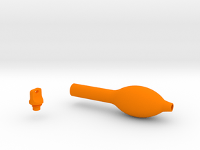 Smooth Bulb Pen Grip - small without buttons in Orange Smooth Versatile Plastic