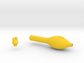 Smooth Bulb Pen Grip - small with buttons in Yellow Smooth Versatile Plastic