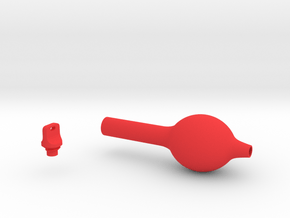 Smooth Bulb Pen Grip - medium without buttons in Red Smooth Versatile Plastic