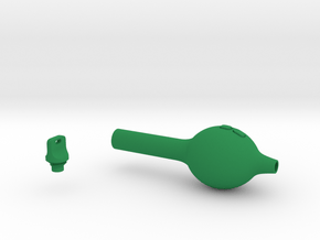 Smooth Bulb Pen Grip - medium with buttons in Green Smooth Versatile Plastic