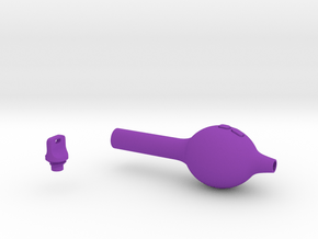 Smooth Bulb Pen Grip - medium with buttons in Purple Smooth Versatile Plastic