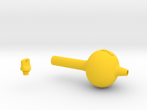 Smooth Bulb Pen Grip - large with buttons in Yellow Smooth Versatile Plastic