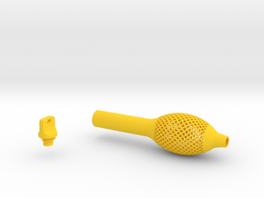 Textured Bulb Pen Grip - small without buttons in Yellow Smooth Versatile Plastic