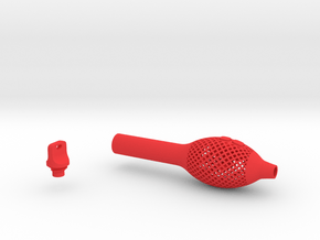 Textured Bulb Pen Grip - small with buttons in Red Smooth Versatile Plastic