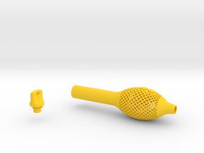 Textured Bulb Pen Grip - small with buttons in Yellow Smooth Versatile Plastic