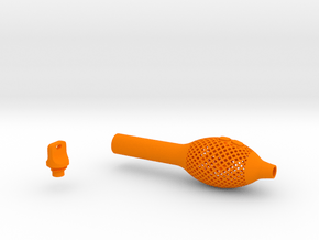 Textured Bulb Pen Grip - small with buttons in Orange Smooth Versatile Plastic