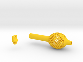Textured Bulb Pen Grip - medium without buttons in Yellow Smooth Versatile Plastic