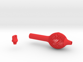 Textured Bulb Pen Grip - medium with buttons in Red Smooth Versatile Plastic