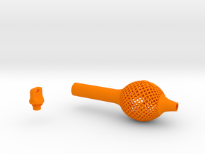 Textured Bulb Pen Grip - medium with buttons in Orange Smooth Versatile Plastic