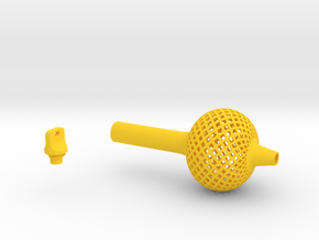 Textured Bulb Pen Grip - large without buttons in Yellow Smooth Versatile Plastic