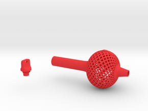 Textured Bulb Pen Grip - large with buttons in Red Smooth Versatile Plastic