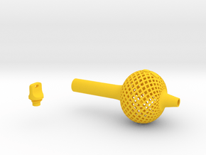Textured Bulb Pen Grip - large with buttons in Yellow Smooth Versatile Plastic