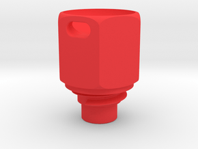 Pen Tail Cap - Hex - small in Red Smooth Versatile Plastic