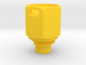 Pen Tail Cap - Hex - small in Yellow Smooth Versatile Plastic