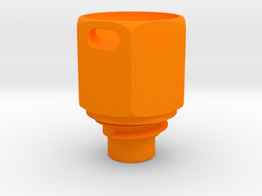 Pen Tail Cap - Hex - small in Orange Smooth Versatile Plastic