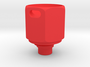 Pen Tail Cap - Hex - large in Red Smooth Versatile Plastic