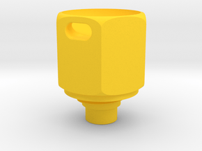 Pen Tail Cap - Hex - large in Yellow Smooth Versatile Plastic