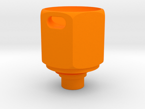 Pen Tail Cap - Hex - large in Orange Smooth Versatile Plastic