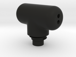 Pen Tail Cap - T - small in Black Smooth Versatile Plastic