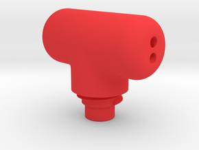Pen Tail Cap - T - small in Red Smooth Versatile Plastic