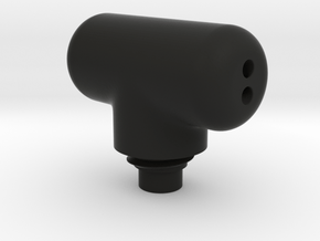 Pen Tail Cap - T - medium in Black Smooth Versatile Plastic