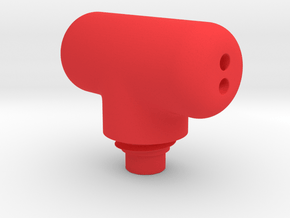 Pen Tail Cap - T - medium in Red Smooth Versatile Plastic