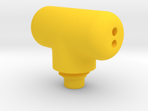 Pen Tail Cap - T - medium in Yellow Smooth Versatile Plastic