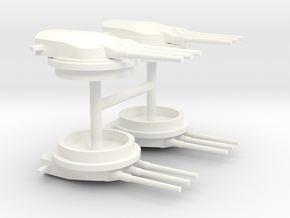 1/600 320mm/44 Triple Turrets (4x) in White Smooth Versatile Plastic