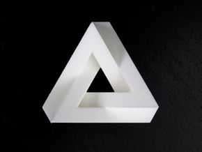 Impossible Triangle (tilted planes) in White Natural Versatile Plastic