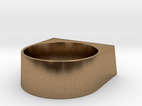 block Ring 20 in Natural Brass