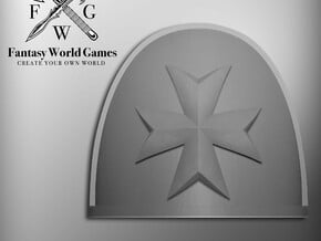 10x Gen:4 Plain - Maltese Cross Shoulder Pad in Tan Fine Detail Plastic