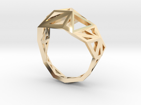 Slim Triangulated Ring in Metal in 14k Gold Plated Brass: 5 / 49