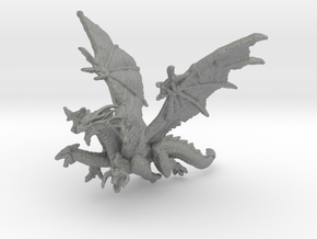 5 Headed Dragon Queen 6mm miniature model fantasy in Gray PA12