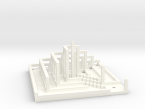 2:1 Base-to-Height Ratio - Pyramidal Labyrinth in White Smooth Versatile Plastic: Small