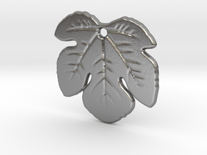 Fig Leaf Pendant in Natural Silver