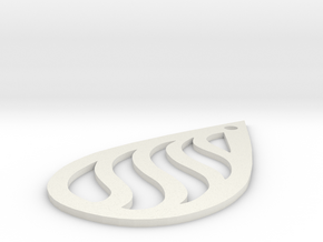 spiral drop pendant in White Natural Versatile Plastic