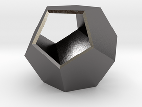 Hollow regular dodecahedron in Processed Stainless Steel 316L (BJT)