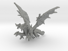 5 Headed Dragon Queen 10mm miniature model fantasy in Gray PA12