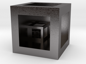Scale Cube  in Processed Stainless Steel 17-4PH (BJT)