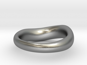 wave ring (various sizes) in Natural Silver: 4 / 46.5