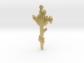 Blue Sword of Damocles (Pendant) in Natural Brass