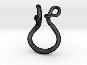 Snake Ring Holder in Matte Black Steel: Medium