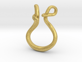 Snake Ring Holder in Polished Brass: Medium